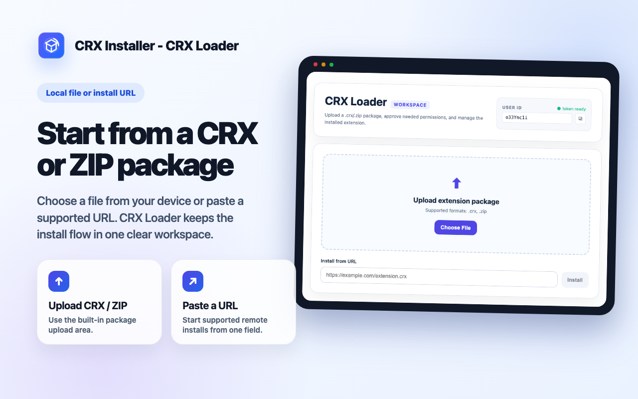 CRX Loader feature workspace screenshot